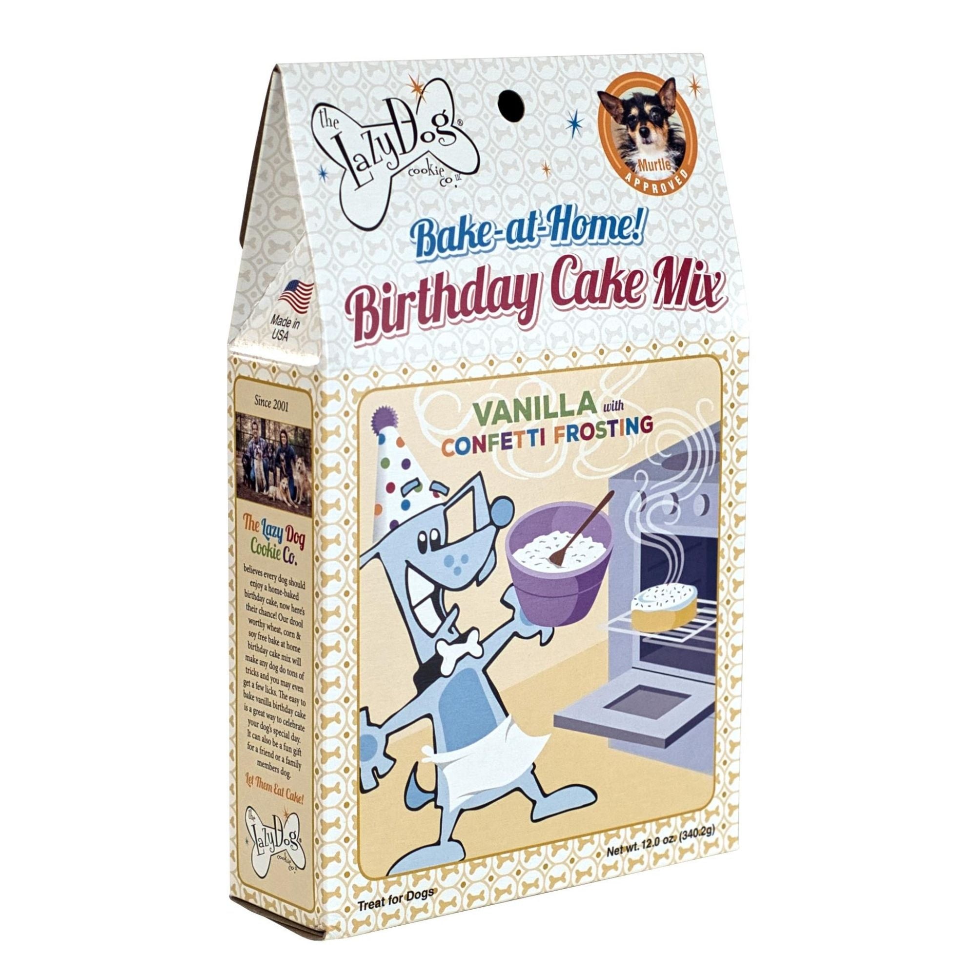 Lazy Dog Cookie Co. Birthday Yellow Cake Mix Dog Treats, 12 oz