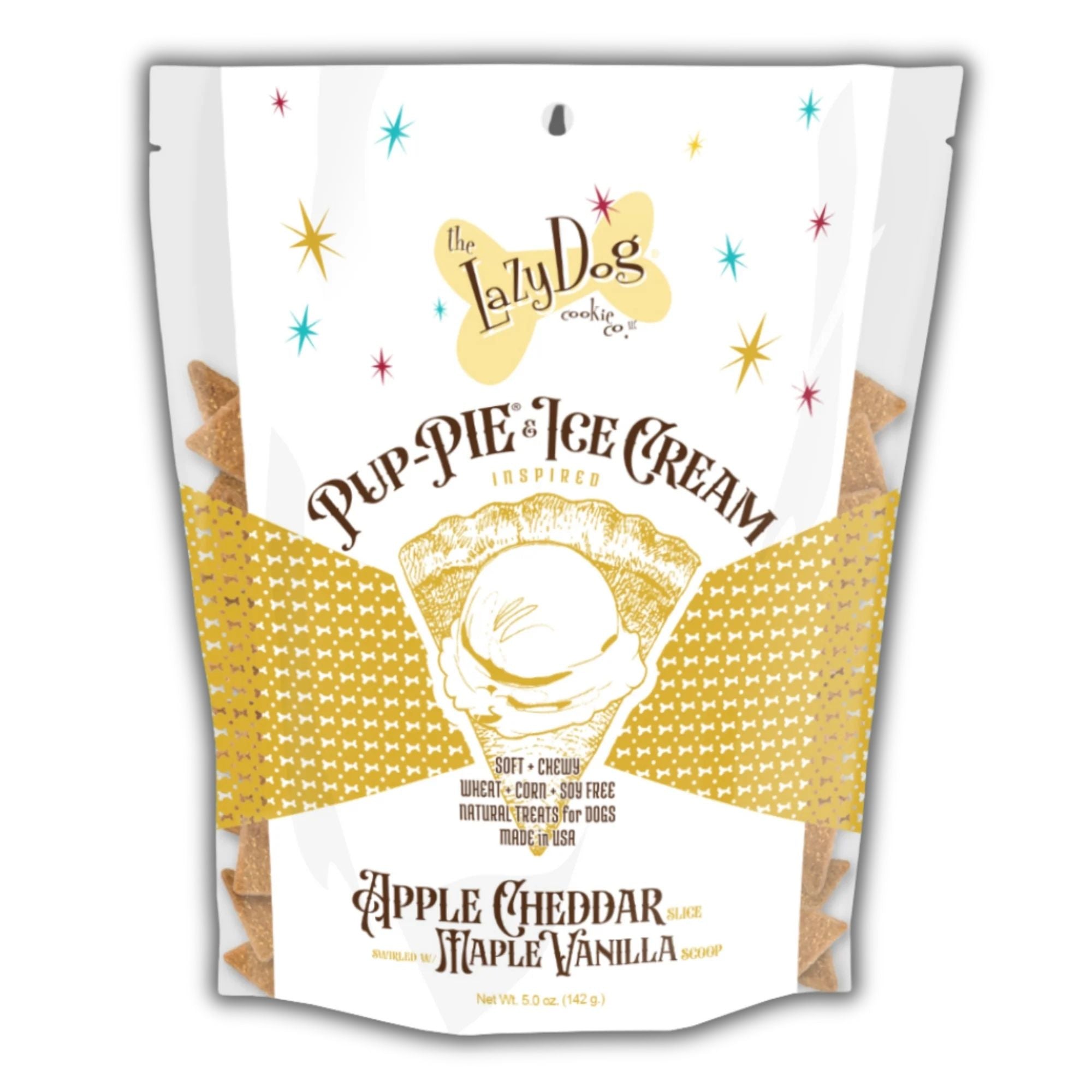 Lazy Dog Cookie Co. Apple Cheddar Maple Vanilla Dog Treats, 5 oz (Case of 3)
