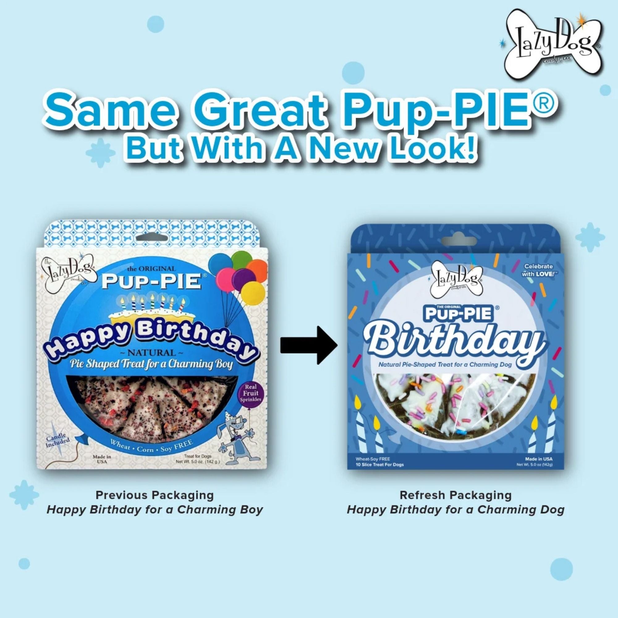 Lazy Dog Cookie Co. Happy Birthday Pup-PIE Charming Boy Dog Treats, 5 oz - Image 4