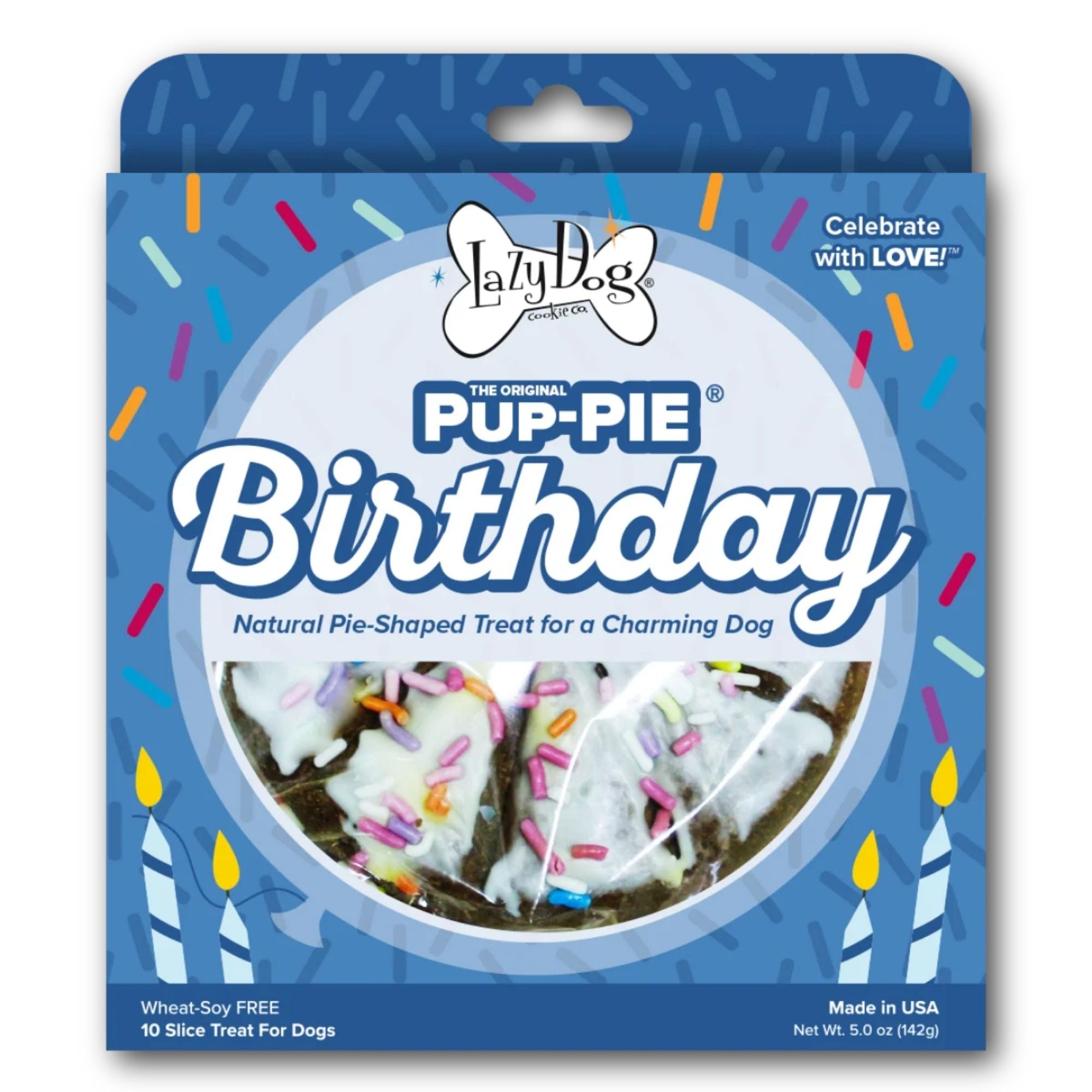 Lazy Dog Cookie Co. Happy Birthday Pup-PIE Charming Boy Dog Treats, 5 oz