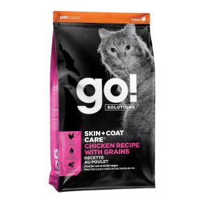 Go! Solutions Skin + Coat Care Dry Cat Food, Chicken with Grains, 3 lb