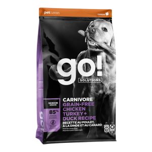 Go! Solutions Carnivore Grain-Free Senior Chicken, Turkey & Duck Dry Dog Food