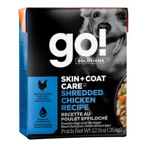 Go! Solutions Skin + Coat Care Shredded Chicken Wet Dog Food, 12.5 oz, 12 Pack