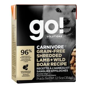 Go! Solutions Carnivore Grain-Free Shredded Lamb & Wild Boar 12.5 oz, 12 Pack