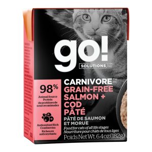 Go! Solutions Carnivore Grain-Free Pâté, Salmon & Cod, 6.4 oz (Case of 24)