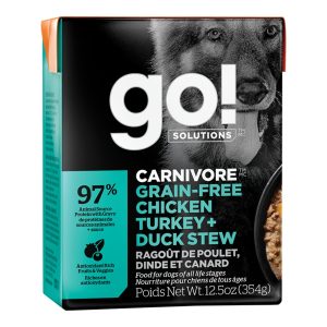 Go! Solutions Carnivore Grain-Free Stew Chicken, Turkey & Duck 12.5 oz, 12 Pack