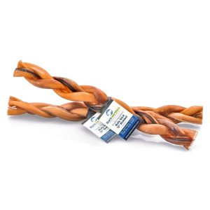Barkworthies Braided Bully Stick, 12 in Dog Chews, 15 Count