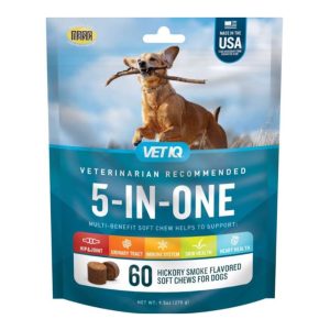 VetIQ Multi Benefit 5in1 Soft Dog Chews Hickory Smoked Flavor 60ct