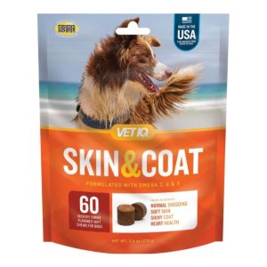 VetIQ Skin & Coat Soft Chews, Hickory Smoke, 60 Count