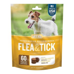 Vetiq Flea & Tick Soft Chew For Dogs Hickory Smoked 9.5oz. 60count