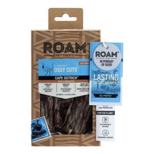 Roam Ossy Cuts Ostrich Dog Chews, 2 Pack