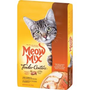 Meow Mix Tender Centers Dry Cat Food, Salmon & White Meat Chicken, 3 lb
