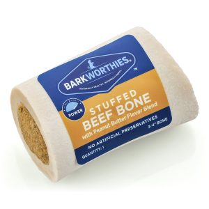 Barkworthies Shin Bone Stuffed with Peanut Butter, 3-4 in Dog Chews, 15 Count