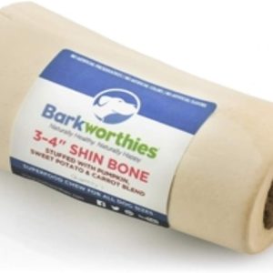 Barkworthies Shin Bone Stuffed with Pumpkin & Sweet Potato, 3-4 in, 15 Count
