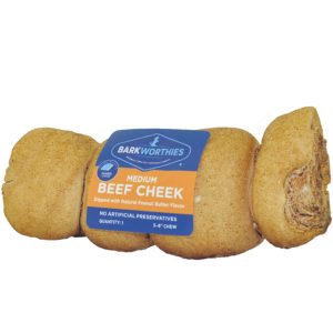 Barkworthies Beef Cheek Roll Dipped in Peanut Butter Dog Chews