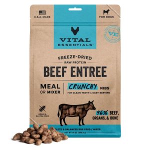 Vital Essentials Freeze-Dried Raw Beef Nibs Dog Food, 14 oz