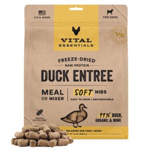 Vital Essentials Freeze-Dried Raw Duck Soft Nibs Dog Food, 14 oz