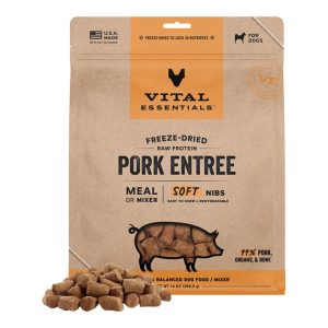 Vital Essentials Freeze-Dried Raw Pork Soft Nibs Dog Food, 14 oz