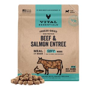 Vital Essentials Freeze-Dried Raw Beef & Salmon Soft Nibs Dog Food, 3 lb