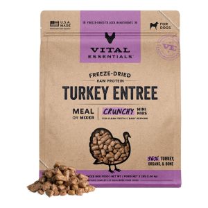 Vital Essentials Freeze-Dried Raw Turkey Crunchy Mini Nibs Dog Food, 3 lb