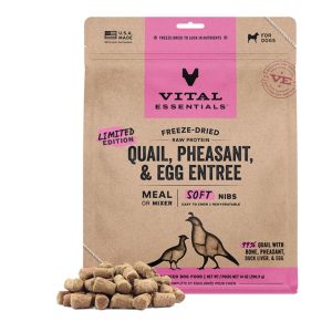 Vital Essentials Freeze-Dried Quail, Pheasant & Egg Soft Nibs Dog Food, 14 oz