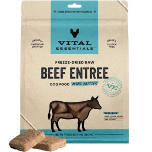 Vital Essentials Freeze-Dried Raw Beef Mini Patties Dog Food, 14 oz