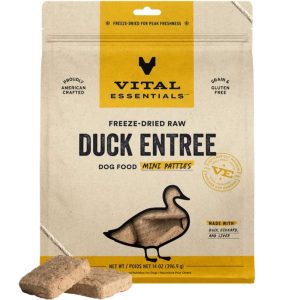 Vital Essentials Freeze-Dried Raw Duck Mini Patties Dog Food, 14 oz