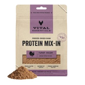 Vital Essentials Freeze-Dried Ground Turkey Dog Food Topper, 6 oz