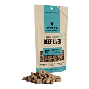 Vital Essentials Freeze-Dried Beef Liver Treats for Dogs, 2.1 oz