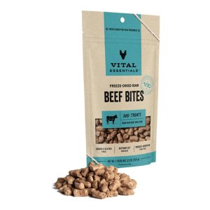 Vital Essentials Freeze-Dried Beef Treat Bites for Dogs