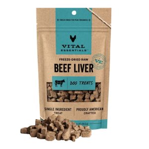 Vital Essentials Freeze-Dried Beef Liver Treats for Dogs, 15 oz