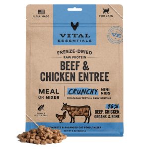 Vital Essentials Freeze-Dried Raw Beef & Chicken Entrée Mini Nibs for Cats, 8 oz