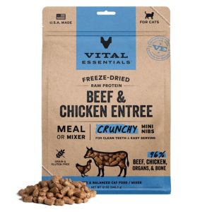 Vital Essentials Freeze-Dried Beef & Chicken Mini Nibs for Cats, 12 oz