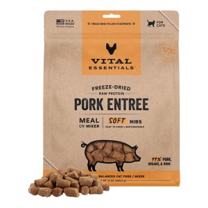 Vital Essentials Freeze-Dried Raw Pork Soft Nibs for Cats, 12 oz