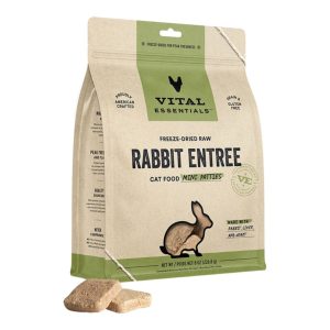 Vital Essentials Freeze-Dried Raw Rabbit Entrée Mini Patties for Cats, 8 oz