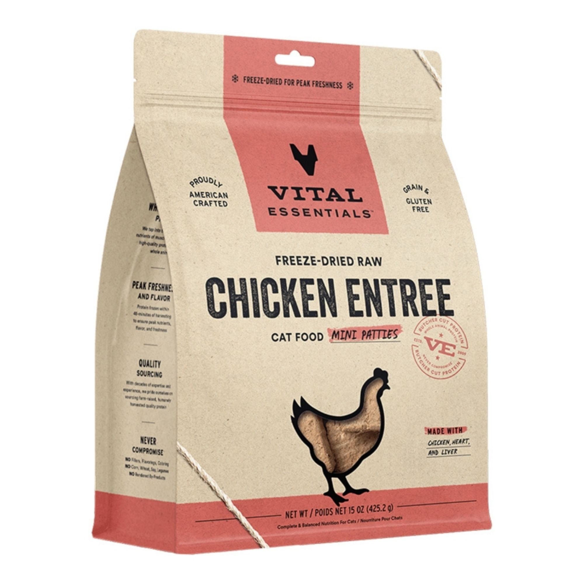 Vital Essentials Freeze-Dried Raw Chicken Entrée Mini Patties for Cats - Image 2