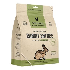 Vital Essentials Freeze-Dried Raw Rabbit Mini Patties for Cats, 15 oz