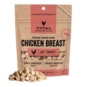 Vital Essentials Freeze-Dried Raw Chicken Breast Cat Treats, 1 oz