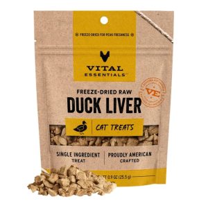 Vital Essentials Freeze-Dried Raw Duck Liver Cat Treats, 0.9 oz