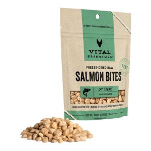 Vital Essentials Freeze-Dried Raw Salmon Bites Cat Treats, 1.1 oz