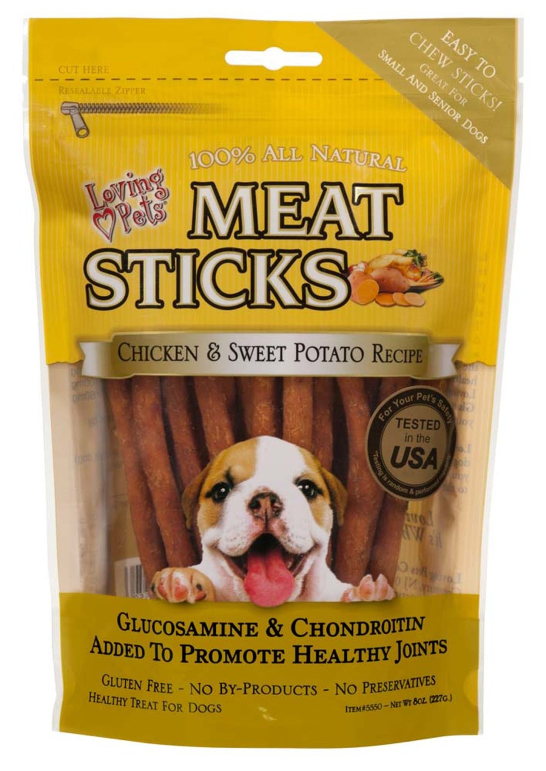 Loving Pets Meat Sticks Sweet Potato & Chicken Dog Treats, 8 oz