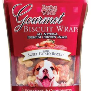 Loving Pets Gourmet Wraps Sweet Potato Biscuit with Chicken Dog Treats, 8 oz