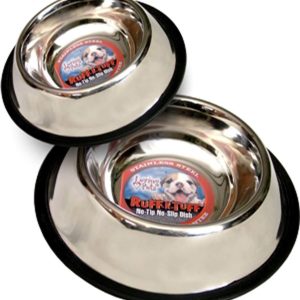 Loving Pets Ruff-N-Tuff Traditional No-Tip Stainless Steel Dog Bowl