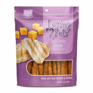 Loving Pets Soft Jerky Sticks Chicken & Cheese Dog Treats, 6 oz