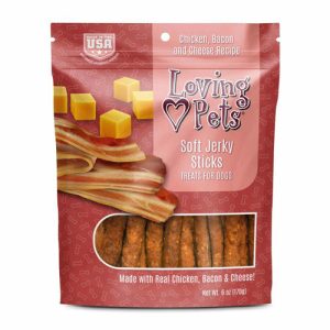 Loving Pets Soft Jerky Sticks Chicken, Bacon & Cheese Dog Treats, 6 oz