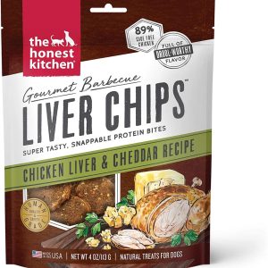 The Honest Kitchen Gourmet Chicken Liver & Cheddar Chips Dog Treats, 4 oz