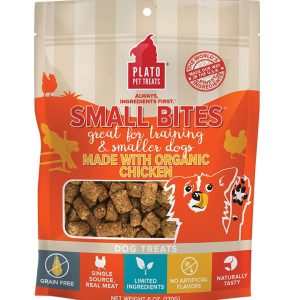 Plato Small Bites Organic Chicken Dog Treats, 6 oz