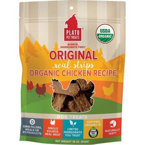 Plato Real Strips Chicken Dog Treats, 18 oz