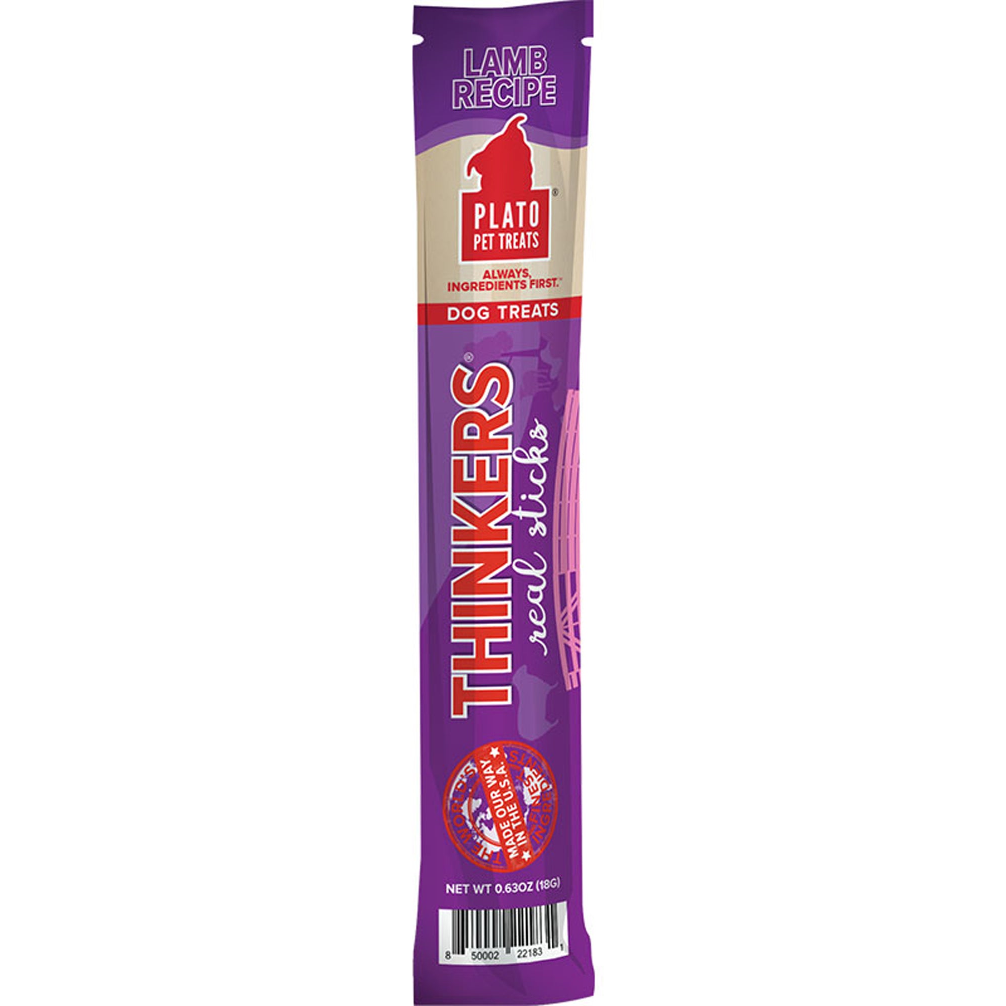 Plato Thinkers Single Lamb Dog Treats, 12 Count