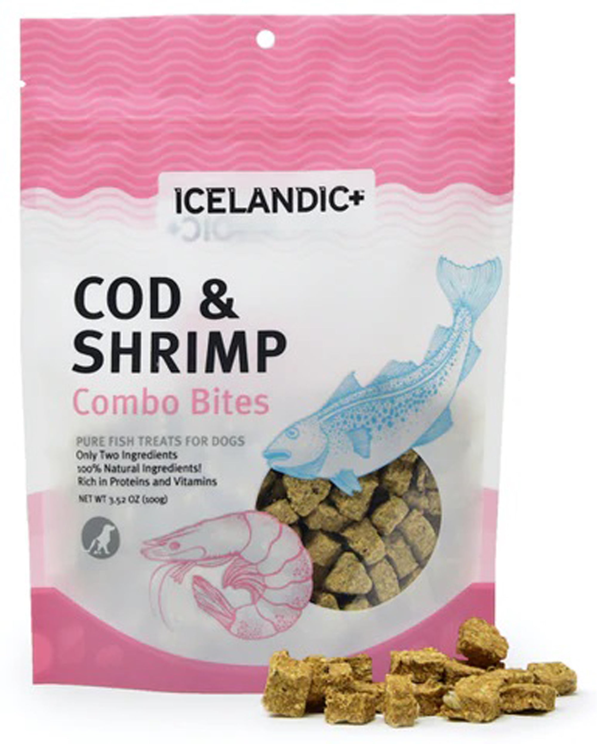 Icelandic+ Cod & Shrimp Combo Bites Dog Treats, 3.52 oz